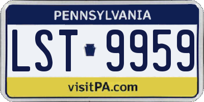 PA license plate LST9959