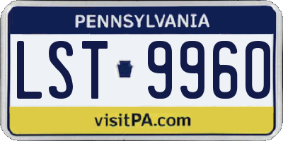 PA license plate LST9960