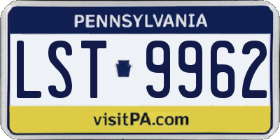 PA license plate LST9962