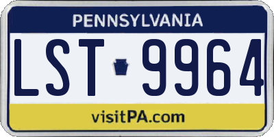 PA license plate LST9964