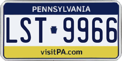 PA license plate LST9966