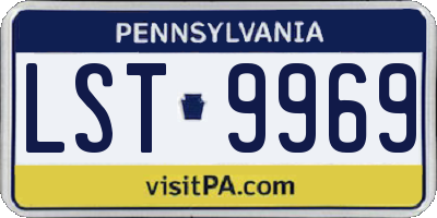 PA license plate LST9969