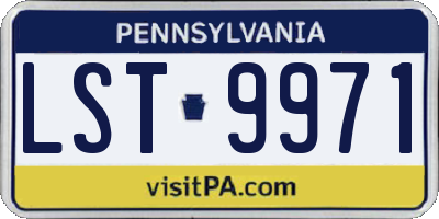 PA license plate LST9971