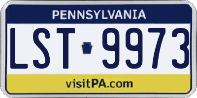 PA license plate LST9973
