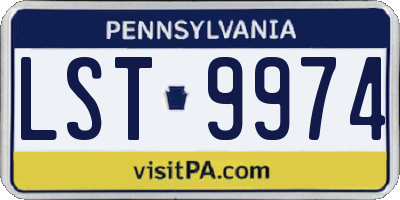 PA license plate LST9974