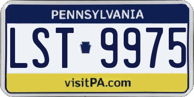 PA license plate LST9975