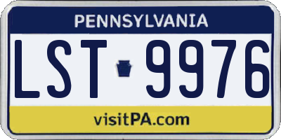 PA license plate LST9976