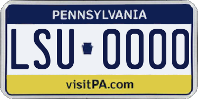 PA license plate LSU0000