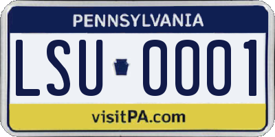 PA license plate LSU0001