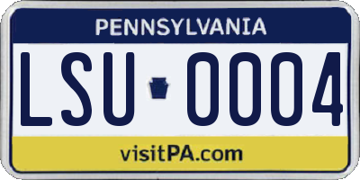 PA license plate LSU0004