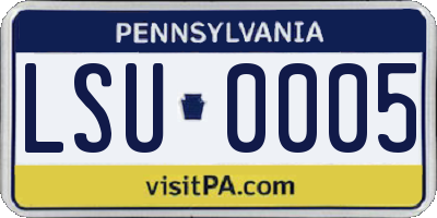 PA license plate LSU0005