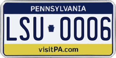 PA license plate LSU0006