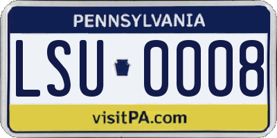PA license plate LSU0008