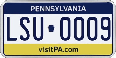 PA license plate LSU0009