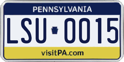 PA license plate LSU0015