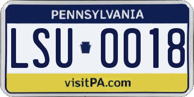 PA license plate LSU0018