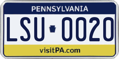 PA license plate LSU0020
