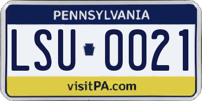 PA license plate LSU0021