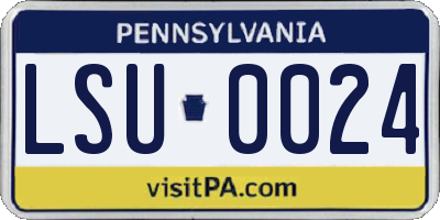 PA license plate LSU0024