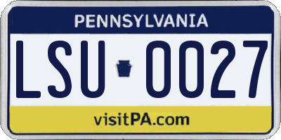 PA license plate LSU0027