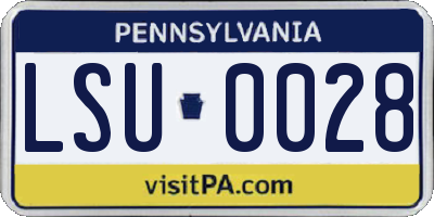 PA license plate LSU0028