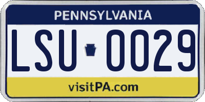 PA license plate LSU0029