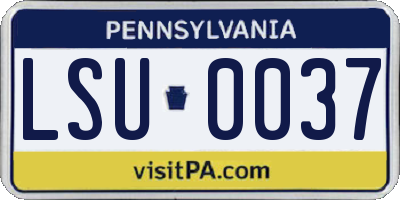 PA license plate LSU0037