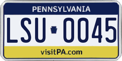 PA license plate LSU0045