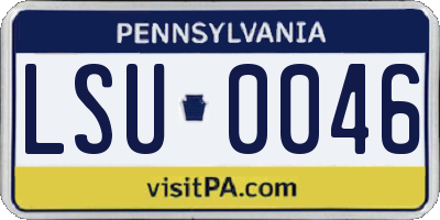 PA license plate LSU0046