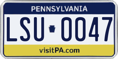 PA license plate LSU0047