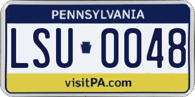 PA license plate LSU0048