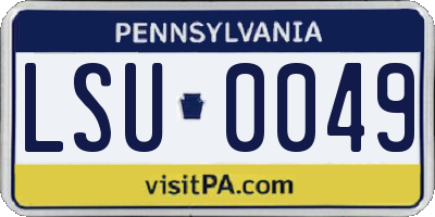 PA license plate LSU0049