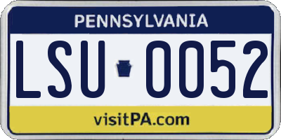 PA license plate LSU0052