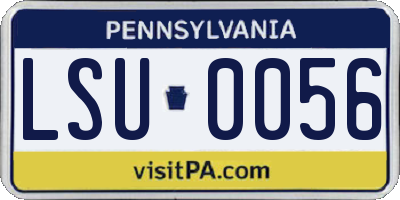 PA license plate LSU0056