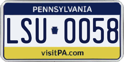PA license plate LSU0058