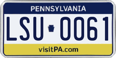 PA license plate LSU0061