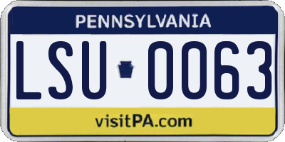 PA license plate LSU0063