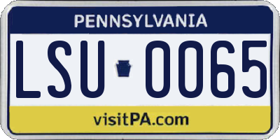 PA license plate LSU0065