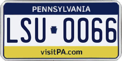 PA license plate LSU0066