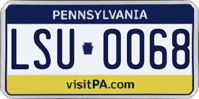 PA license plate LSU0068