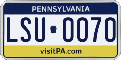 PA license plate LSU0070