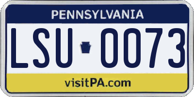 PA license plate LSU0073