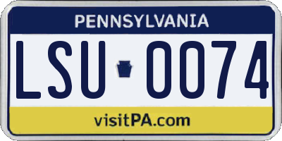 PA license plate LSU0074