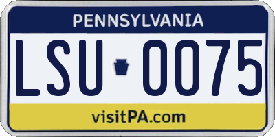 PA license plate LSU0075
