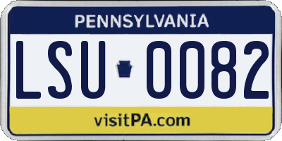 PA license plate LSU0082