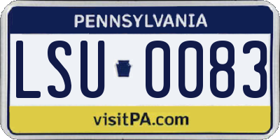 PA license plate LSU0083
