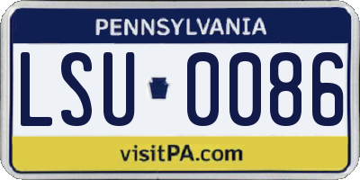 PA license plate LSU0086