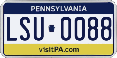 PA license plate LSU0088