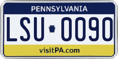 PA license plate LSU0090