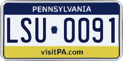 PA license plate LSU0091
